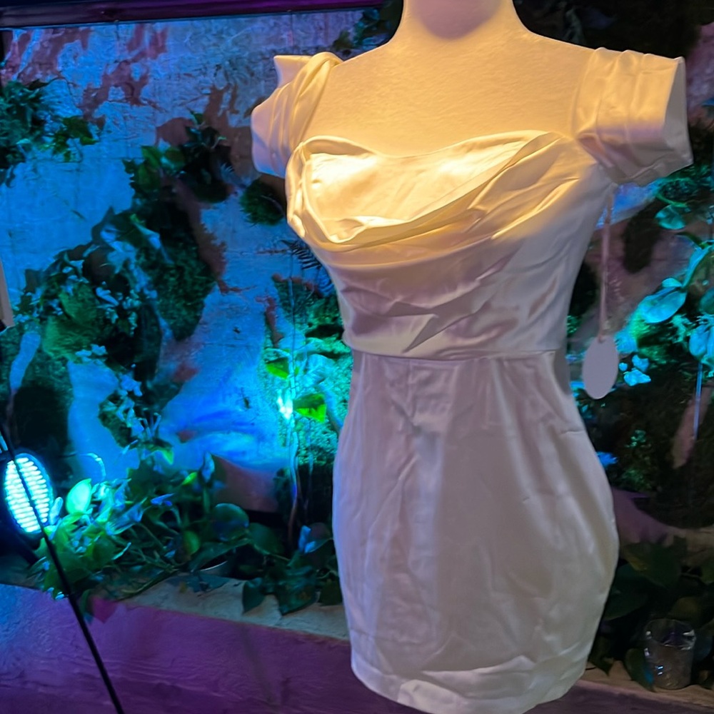 Satin white top